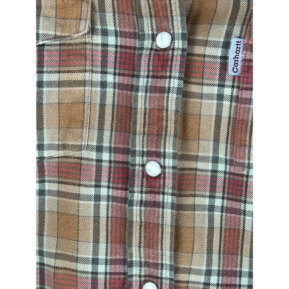 Brush popper shirt carhartt women's large snap button - Picture 2 of 7
